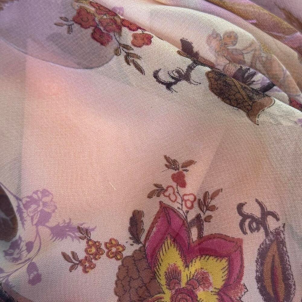 Y2K Fairycore Midi Dress Floral Chiffon Size 16 Wedding Guest Garden Party - Picture 8 of 9